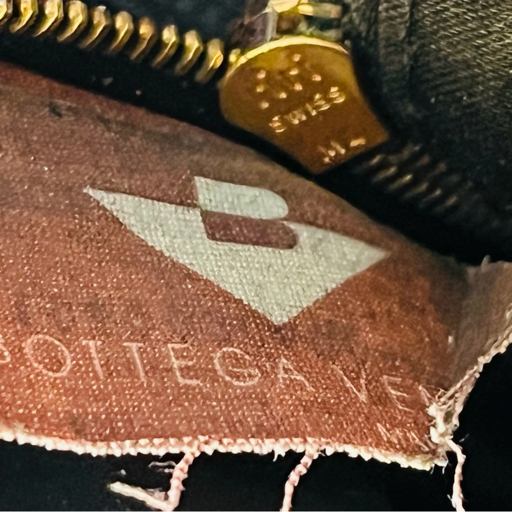 Bottega Veneta Black Leather shoulder bag  Purse Large handbag w Strap - Picture 10 of 15